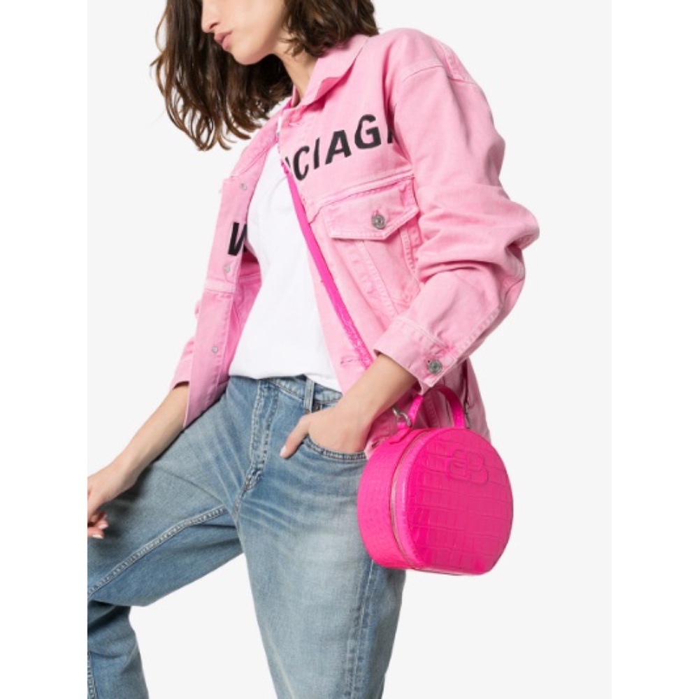 Balenciaga Vanity Round Croc Embossed Bag NWT - Picture 4 of 13